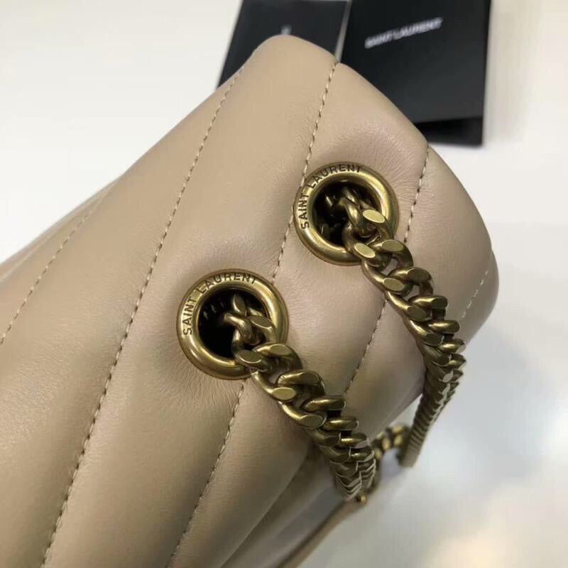 YSSL Loulou Small Chain Bag In MatelassÃ© "Y" Beige For Women 9.8in/23cm YSL 494699DV7272721