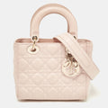 Dior Pink Cannage Leather Small Lady Dior My Abcdior Tote