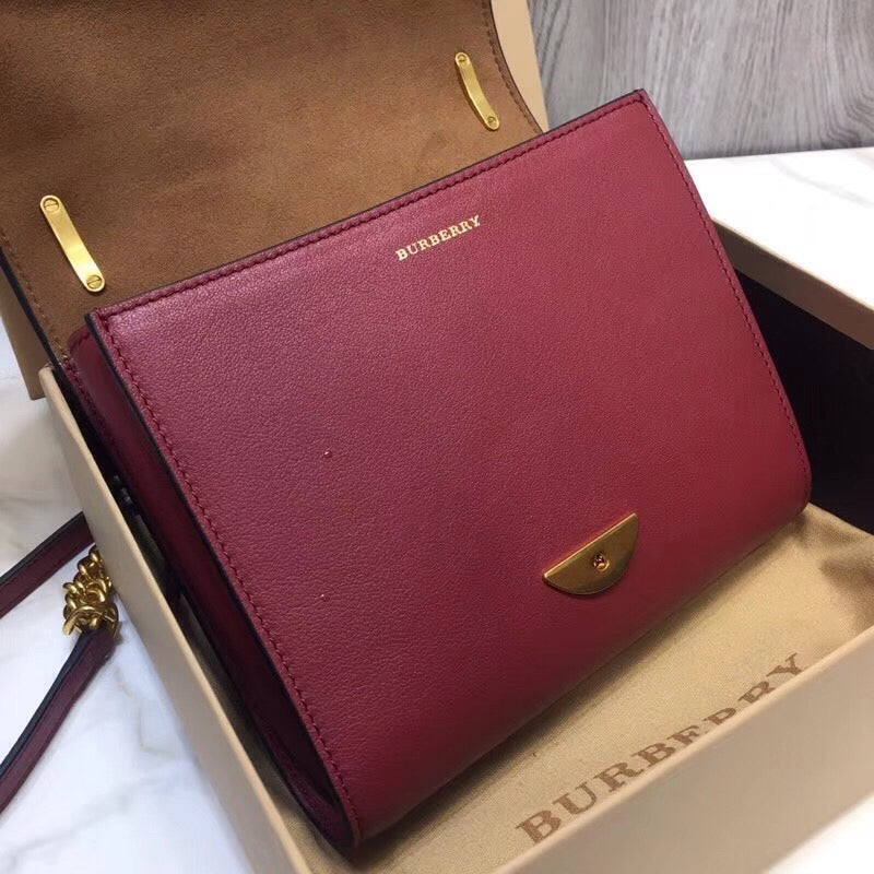 Burberry Grommet Detail Crossbody Bag Dark Red For Women, Bags 7.1in/20cm