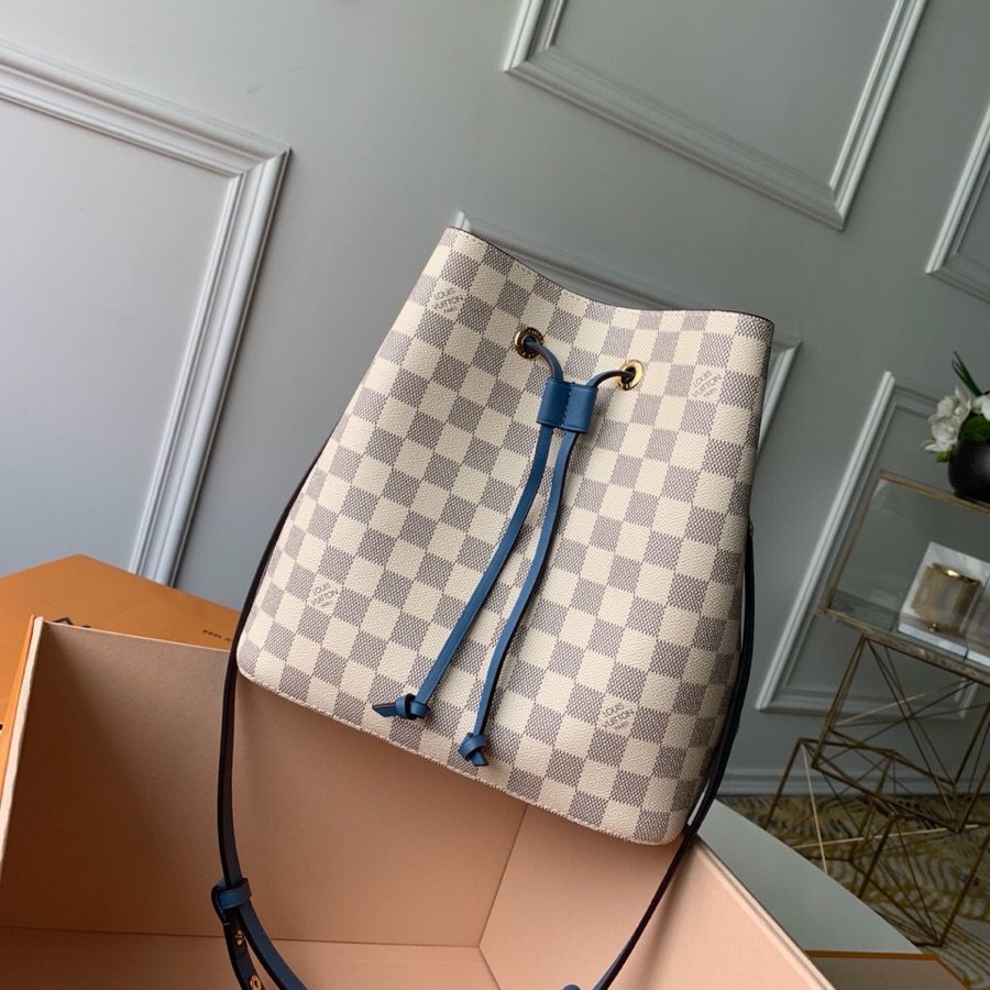 Louis Vuitton NeoNoe MM Bucket Bag Damier Azur Canvas Bleuet Blue For Women,  Shoulder And Crossbody Bags 10.2in/26cm Louis Vuitton N40153