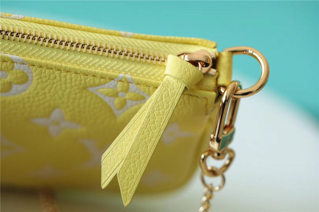 Louis Vuitton Mini Pochette Accessoires Monogram Empreinte Lemon Curd Yellow For Women,  Shoulder And Crossbody Bags 15.5cm/6.1in Louis Vuitton M46129