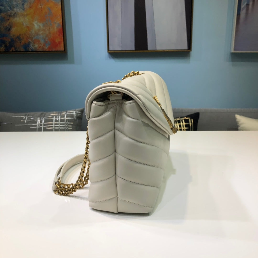 Top Quality Loulou Small Chain Bag In MatelassÃ© "Y" White For Women 9.8in/23cm YSL 494699DV7279207