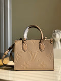 Louis Vuitton OnTheGo PM Tote Bag Monogram Empreinte Beige For Women, WomenÃƒÂ¢Ã¢â€šÂ¬Ã¢â€žÂ¢s Handbags, Shoulder And Crossbody Bags 9.8in/25cm Louis Vuitton