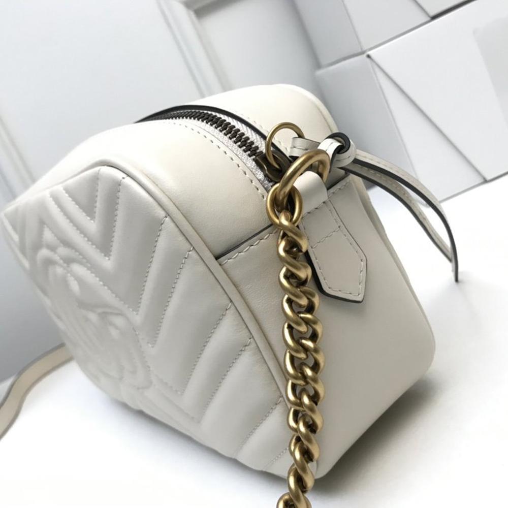 GG Marmont small matelassÃƒÆ’Ã‚Â© shoulder bag white