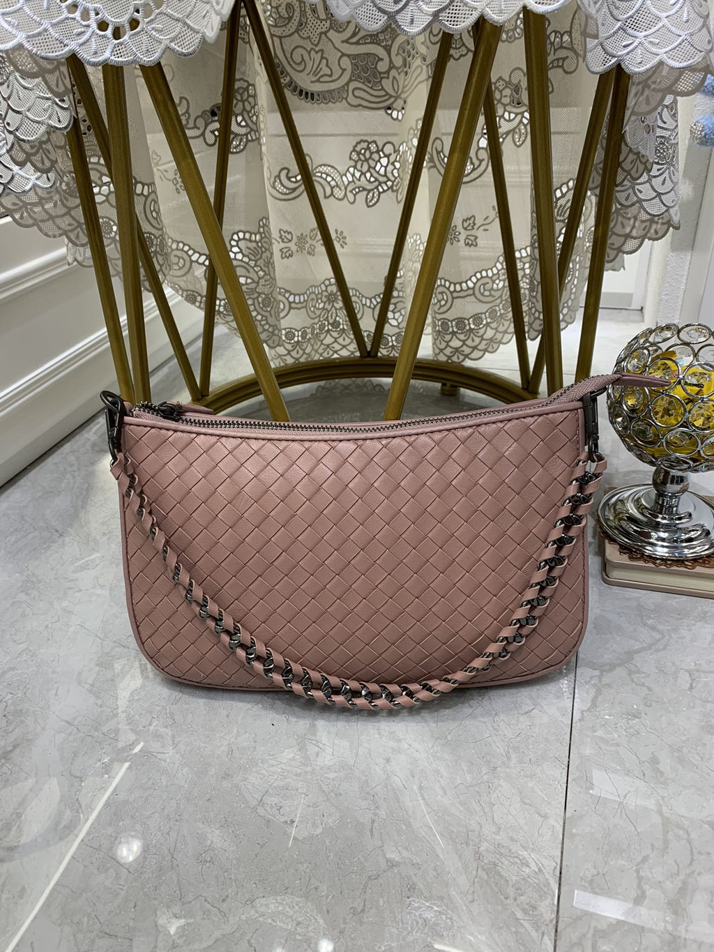 Bottega Veneta Crossbody Bag Pink, For Women, Bags 9.4in/24cm
