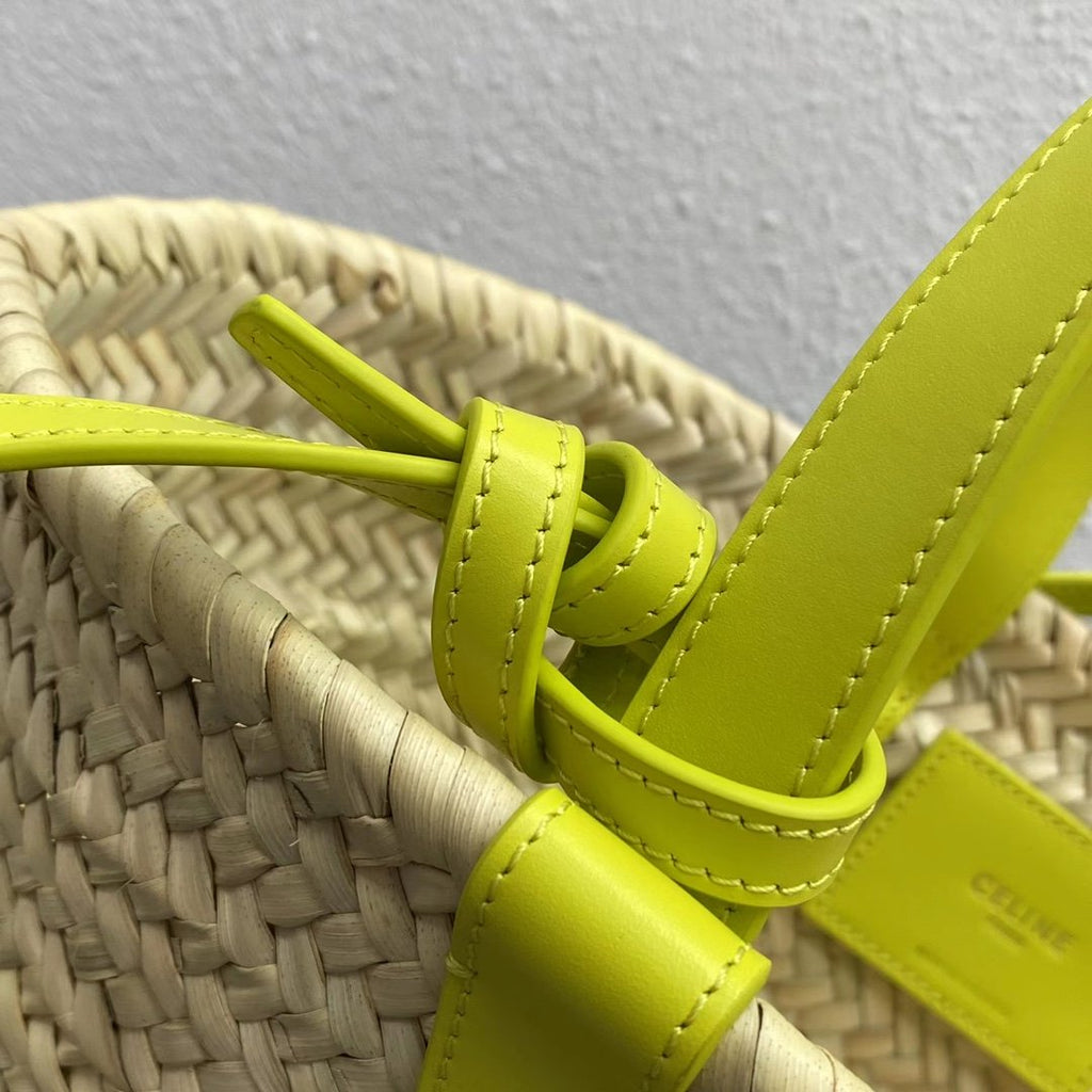 GLAMI Teen Triomphe GLAMI Classic Panier In Palm Leaves And Lizard Yellow For Women 8in/20cm 194004EH4.11CT