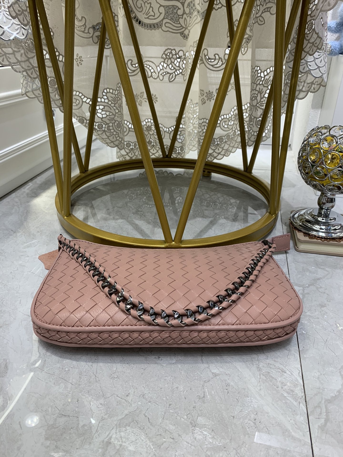 Bottega Veneta Crossbody Bag Pink, For Women, Bags 9.4in/24cm