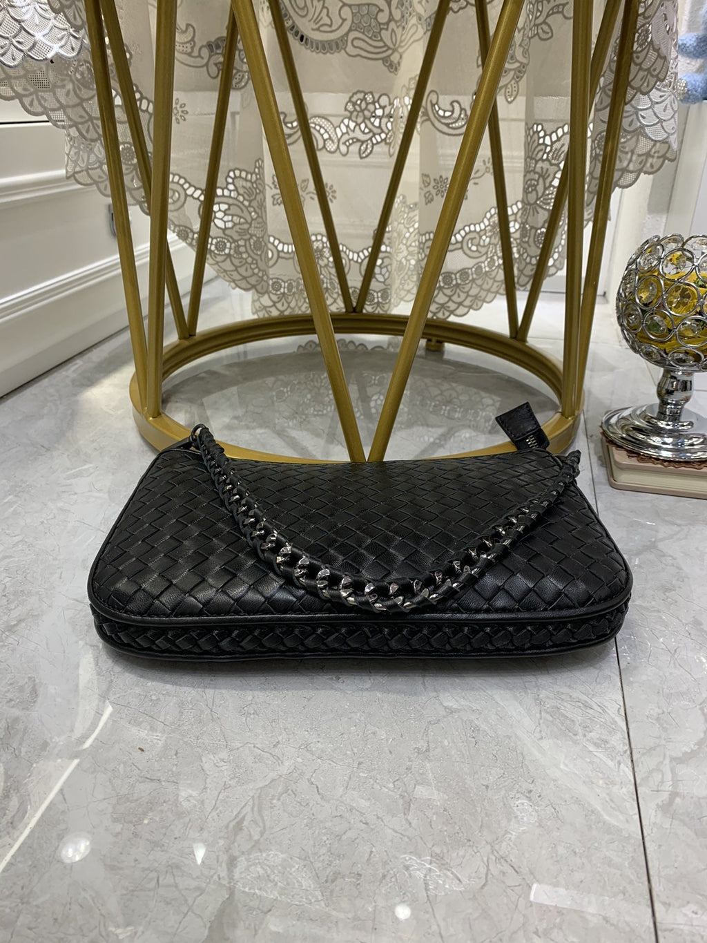 Bottega Veneta Crossbody Bag Black, For Women, Bags 9.4in/24cm