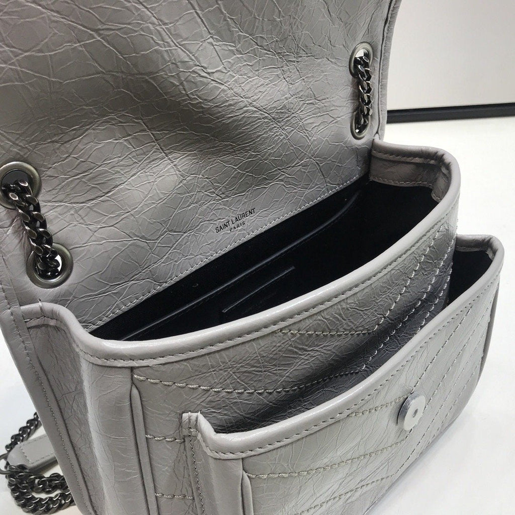 YSSL Niki Baby Chain Bag  Grey For Women 8in/21cm YSL
