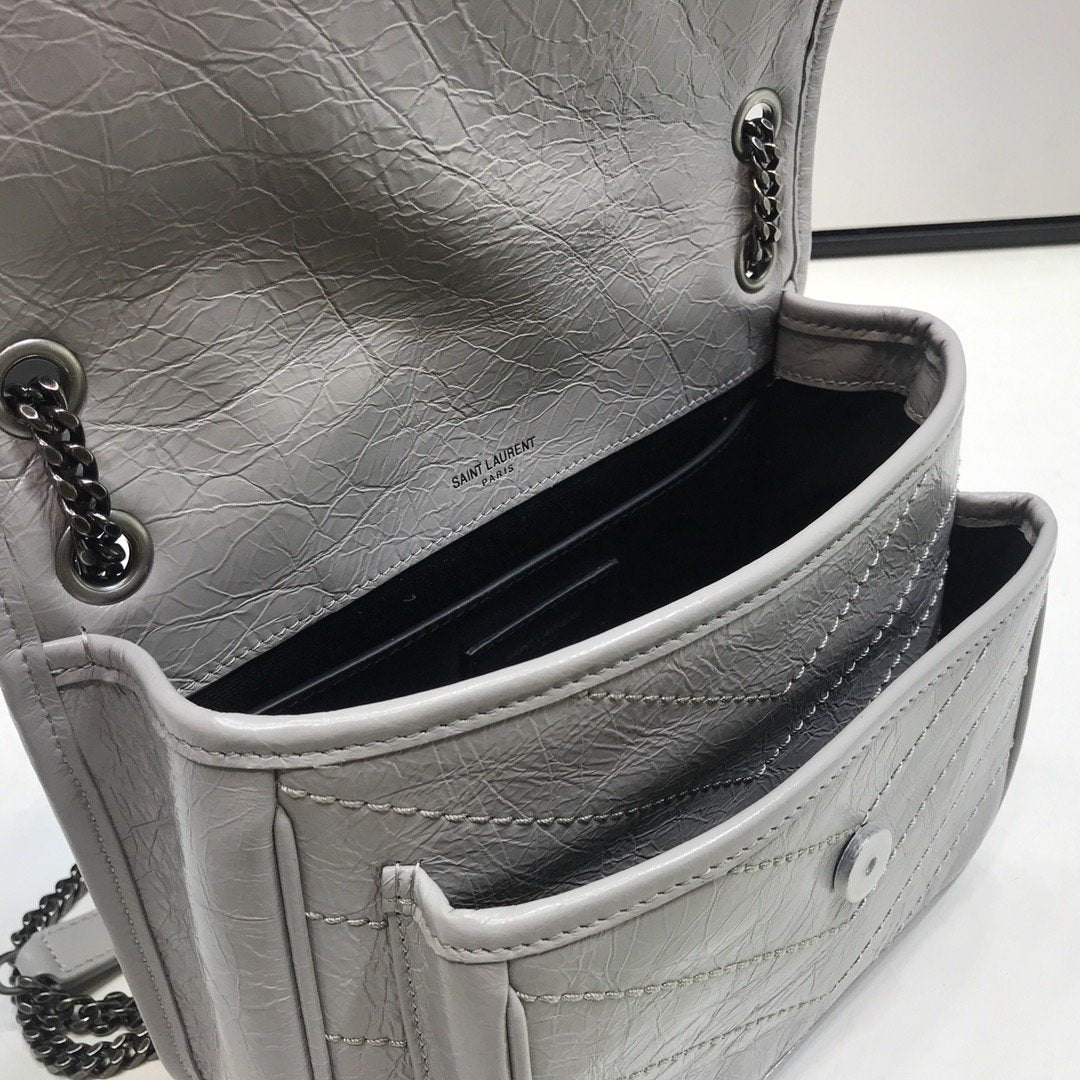 YSSL Niki Baby Chain Bag  Grey For Women 8in/21cm YSL