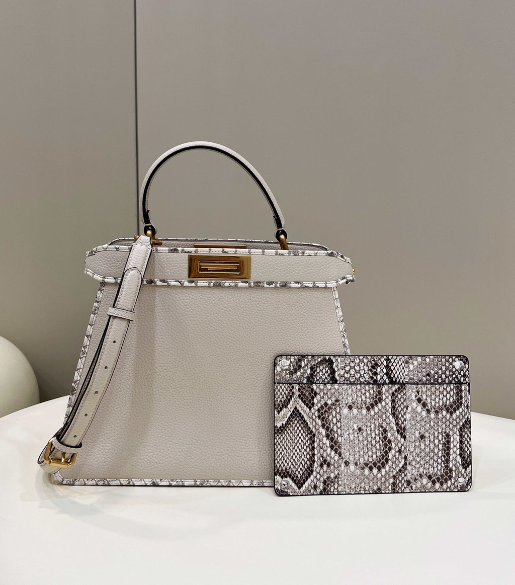 Peekaboo ISeeU MeDiorum Ivory For Women, Women’s Handbags, Shoulder Bags 13.1in/33.5cm FF