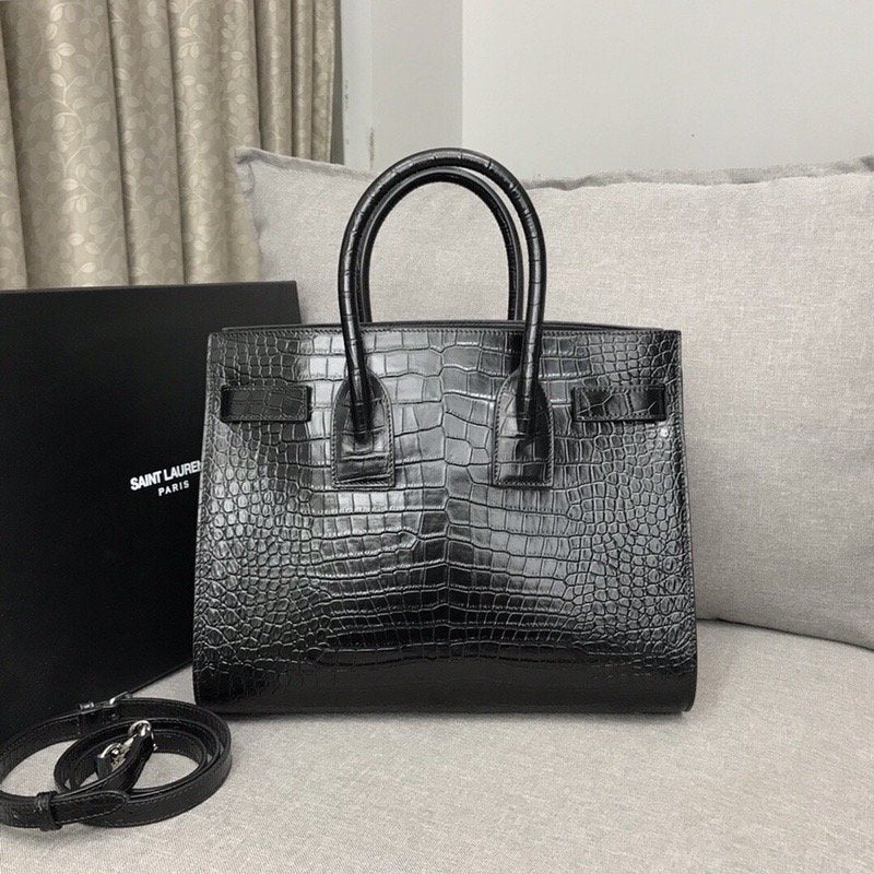 YSSL Sac De Jour Small In Embossed Crocodile Black For Women 12.5in/32cm YSLÂ  378299DND1N1000