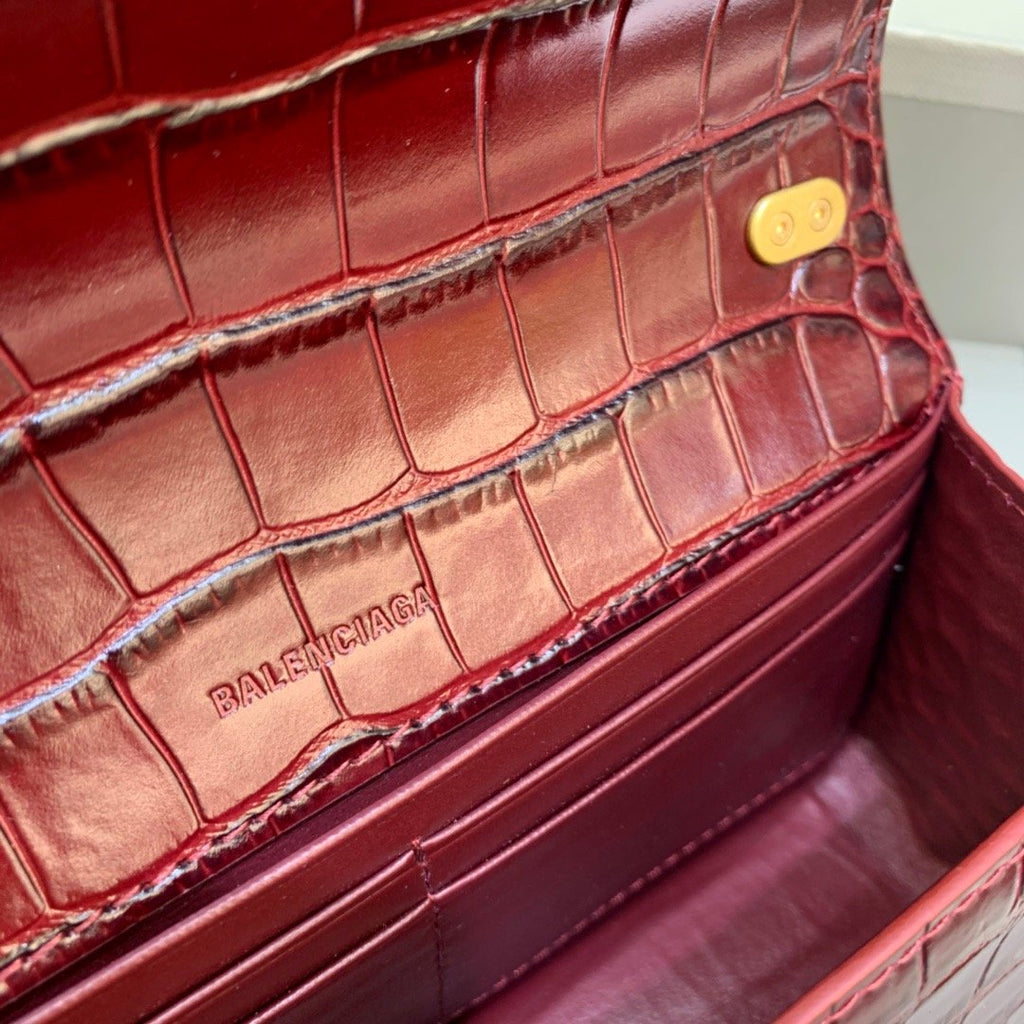 Gossip Small On Chain Shoulder Bag Dark Red, For Women,  Bags 7.4in/19cm