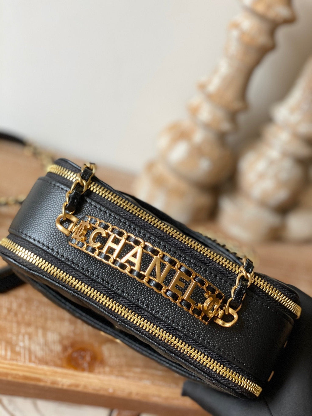 Chanel Small Vanity Case Gold Hardware Black For Women, Women’s Handbags, Shoulder Bags 5.9in/15cm AS3228 B08008 94305