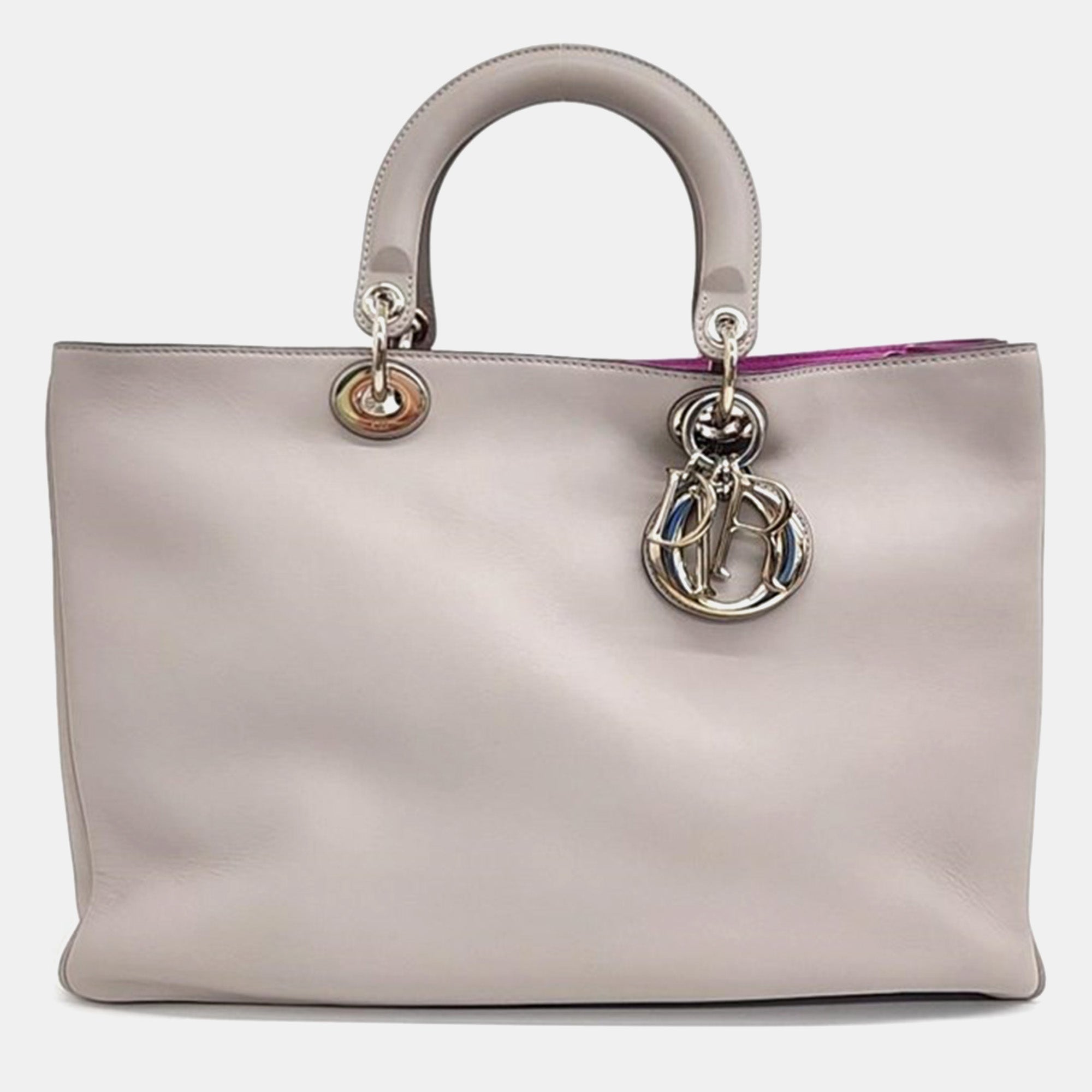 Grey Leather Diorissimo Tote Bag