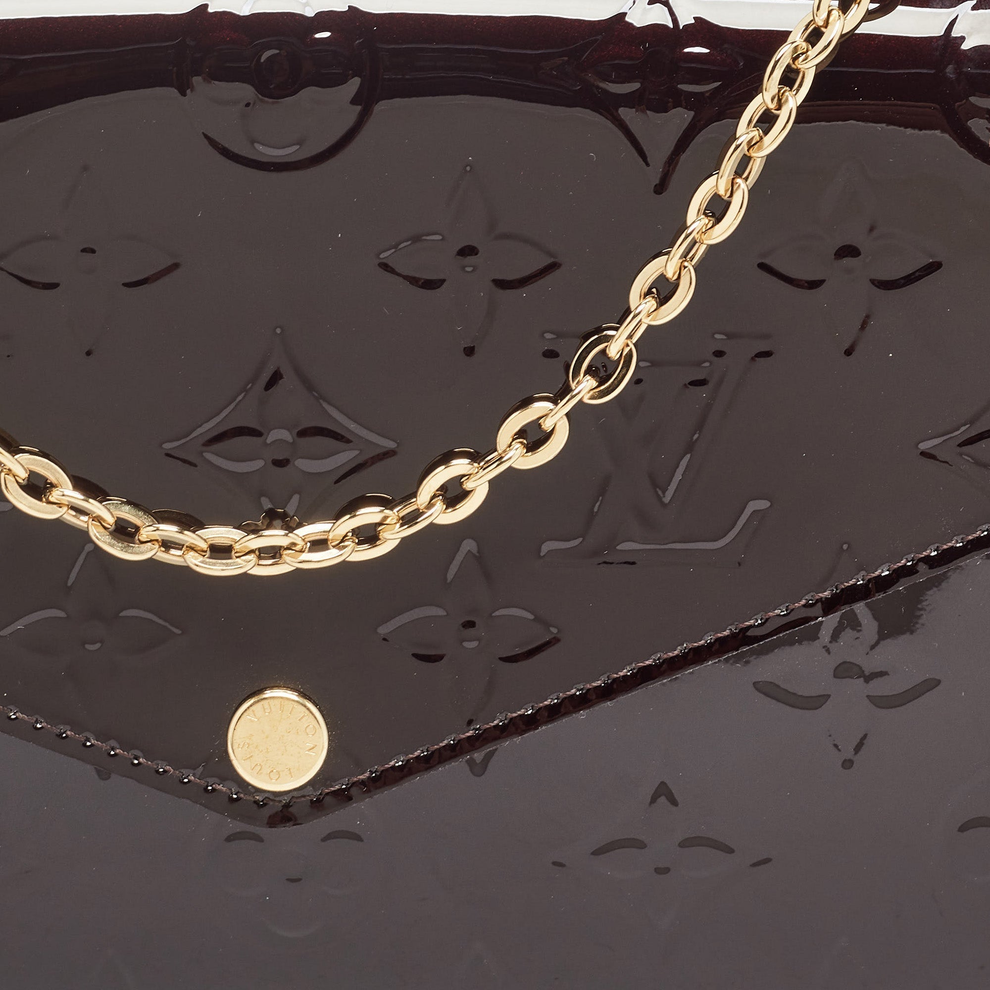 Louis Vuitton Amarante Monogram Vernis Pochette Felicie Clutch