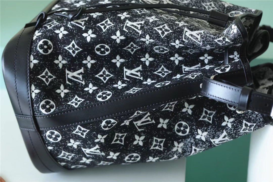 Louis Vuitton Petit Noe Monogram Jacquard Denim Black For Women,  Shoulder And Crossbody Bags 11.2in/28.5cm Louis Vuitton
