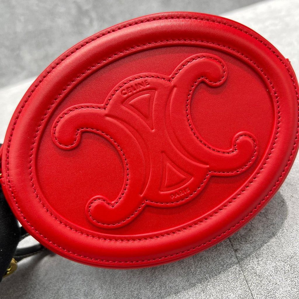 Crossbody Oval Purse Cuir Triomphe Red For Women 6in/16cmÃ‚Â 