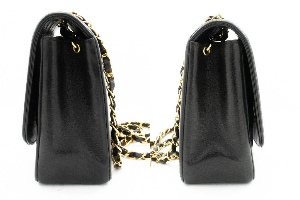 CHANEL Diana Flap Chain Shoulder Bag Black Quilted Lambskin Purse k28