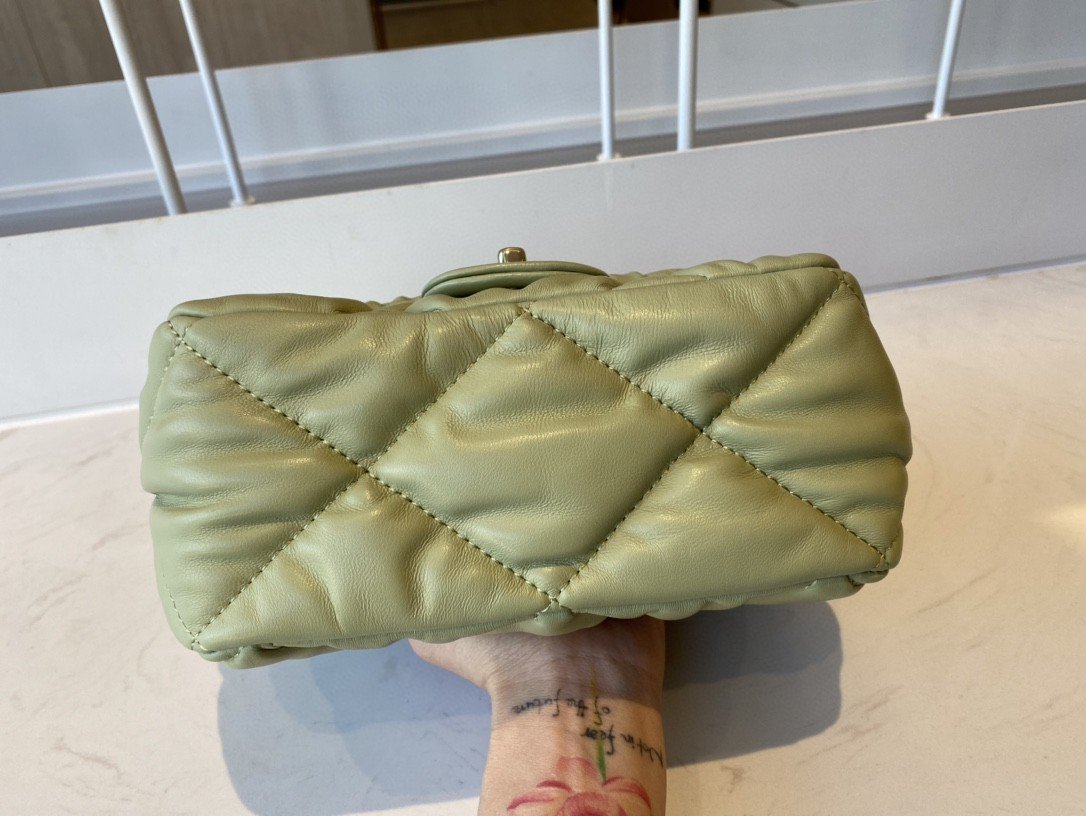 ChanelSmall GlamIap Bag Gold Hardware Green For Women Handbags, Shoulder Bags 7.5in/19cm AS2232