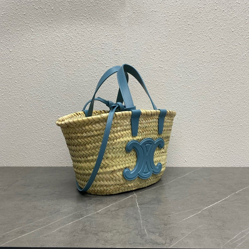GLAMI Teen Triomphe GLAMI Classic Panier In Palm Leaves And Lizard Blue For Women 8in/20cmÃ‚Â 