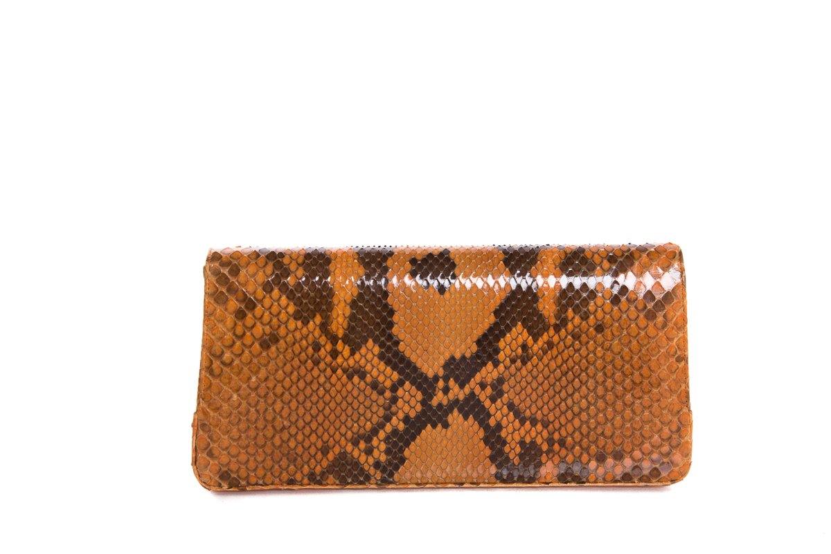 Manolo Blahnik Orange &  Python Clutch