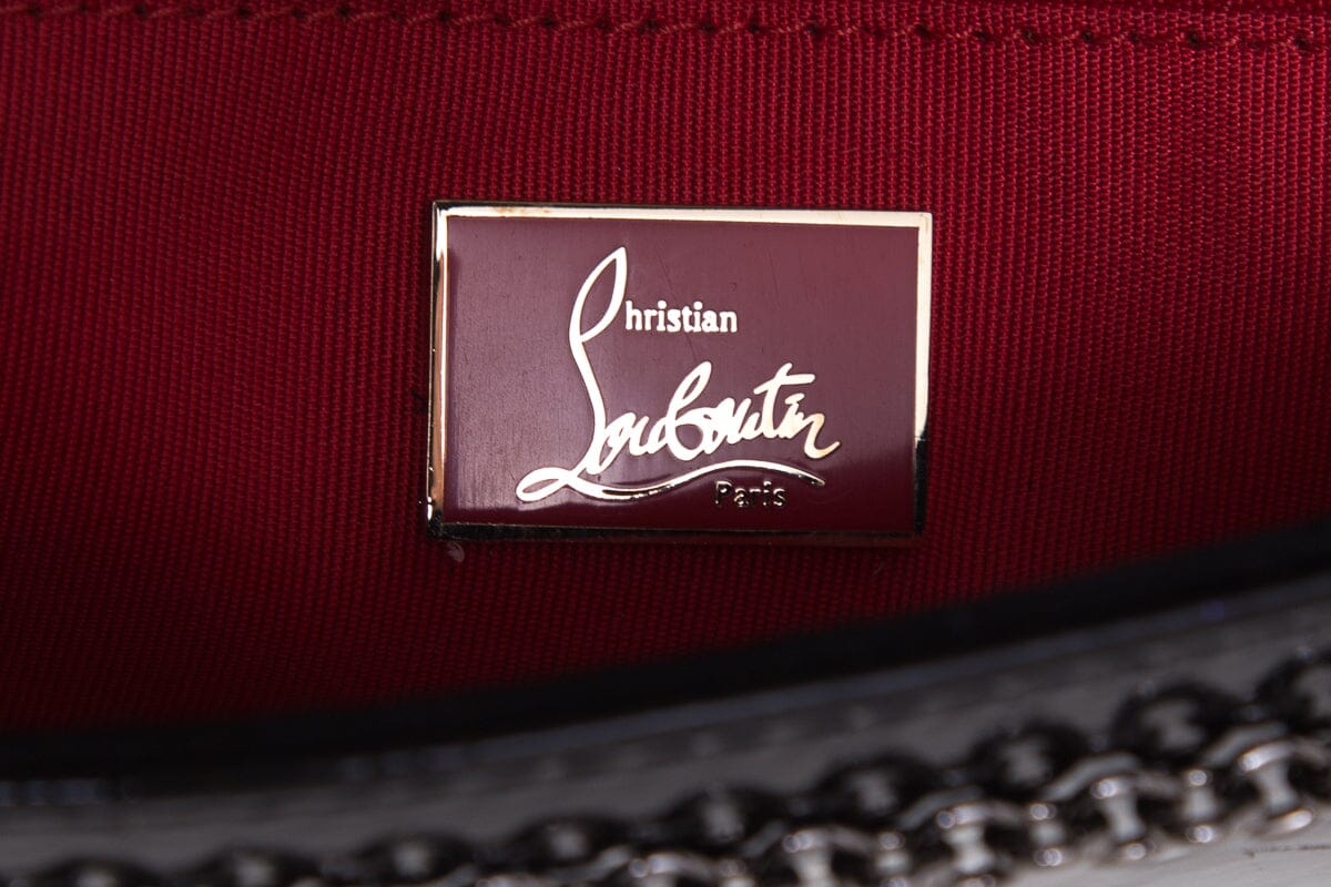 Christian Louboutin Black Patent Logo Medallion Clutch