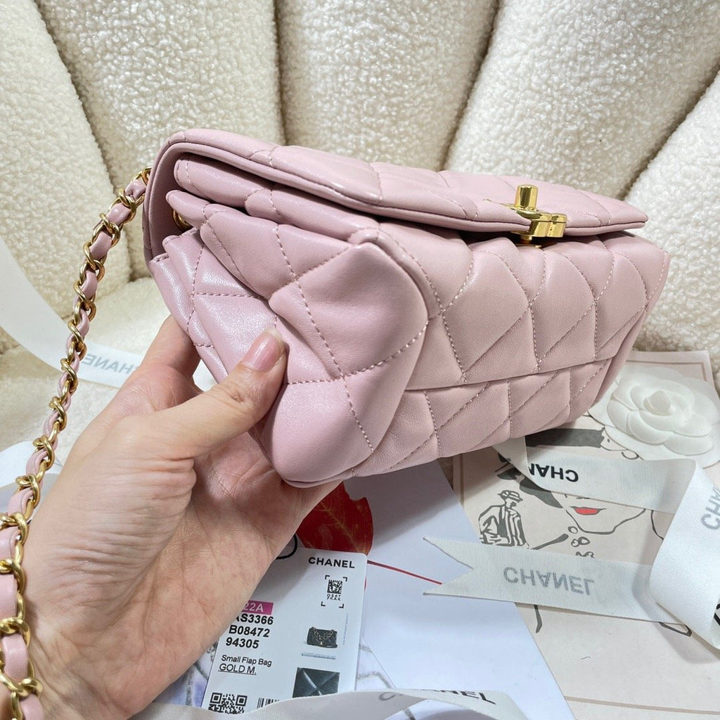Chanel GlamIap Bag Gold Hardware PiNike For Women Handbags, Shoulder Bags 7.9in/20cm AS3366