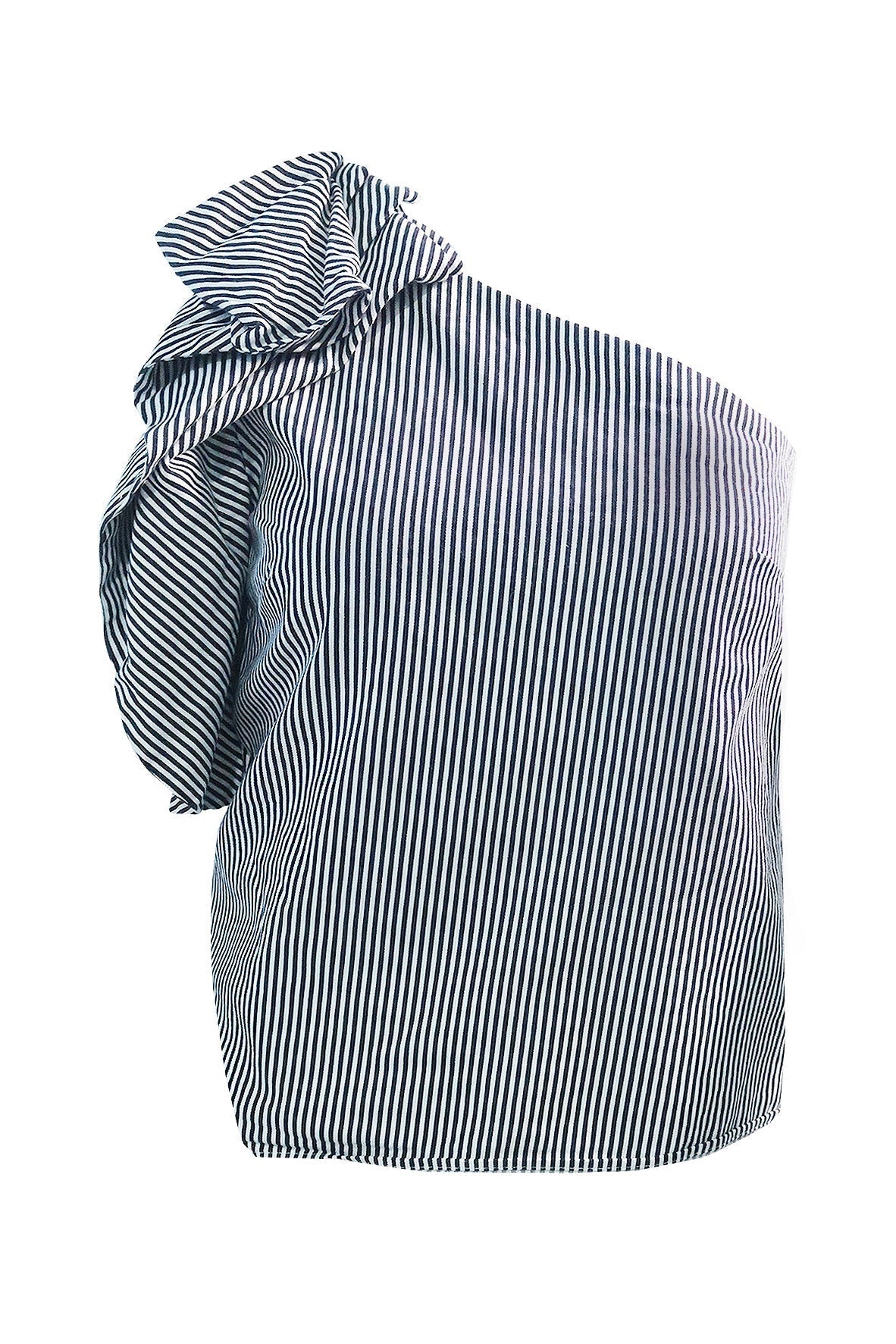 Stripes One-Shoulder Top