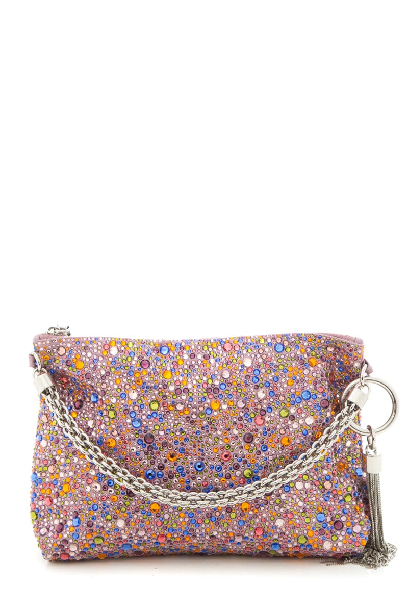 Jimmy Choo "Calle"Crystal-Embellished Clutch  Handbag