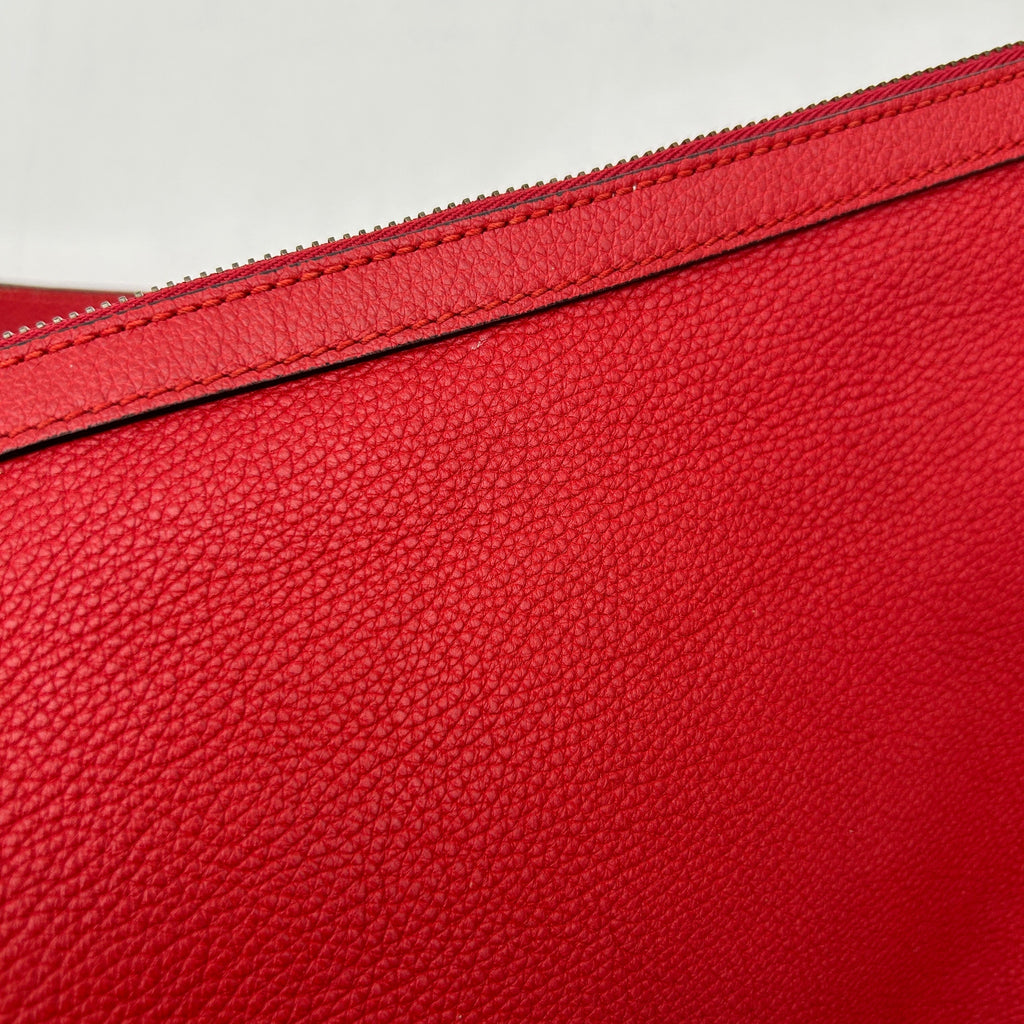 Gucci Red Logo Print Half-Moon Shoulder Bag