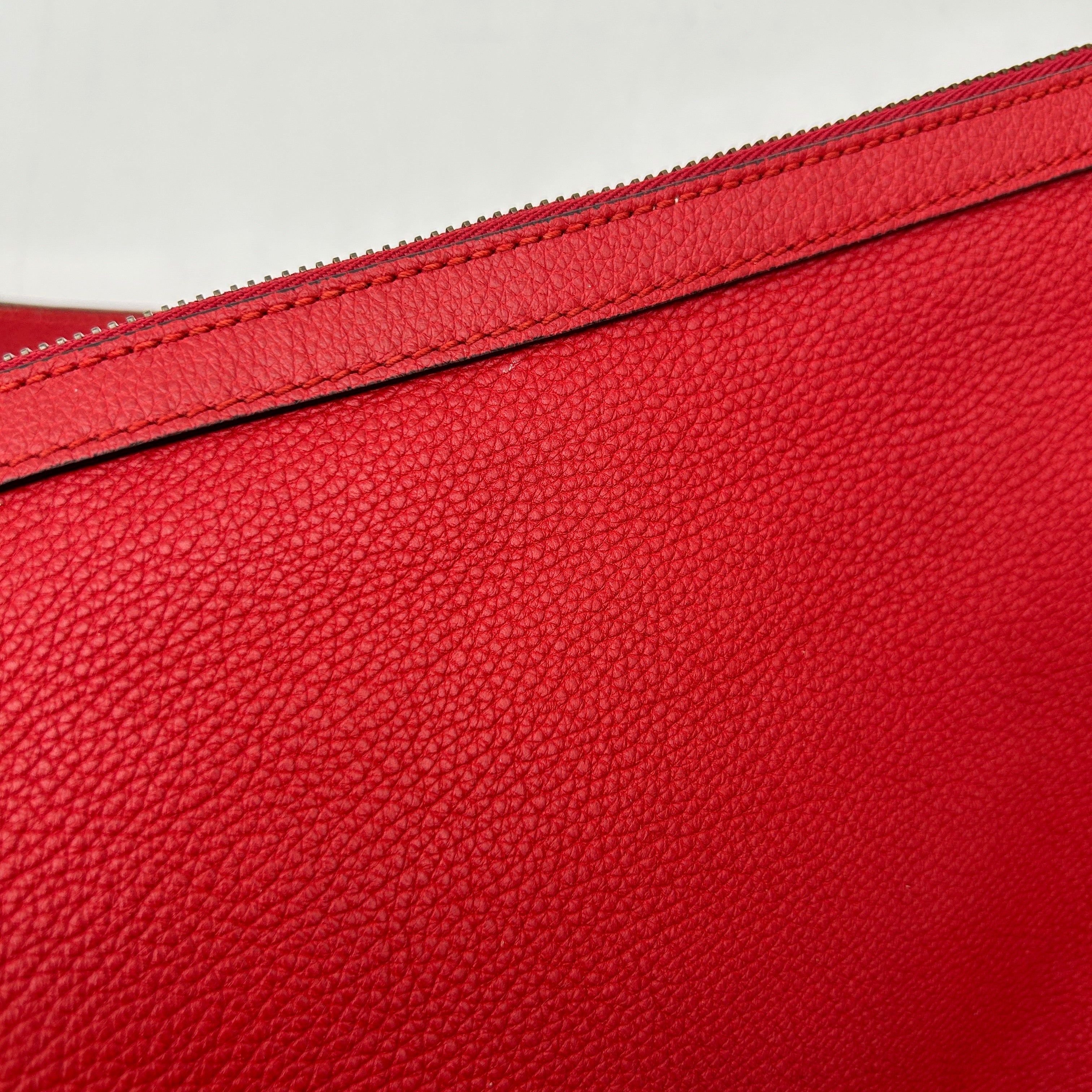 Gucci Red Logo Print Half-Moon Shoulder Bag