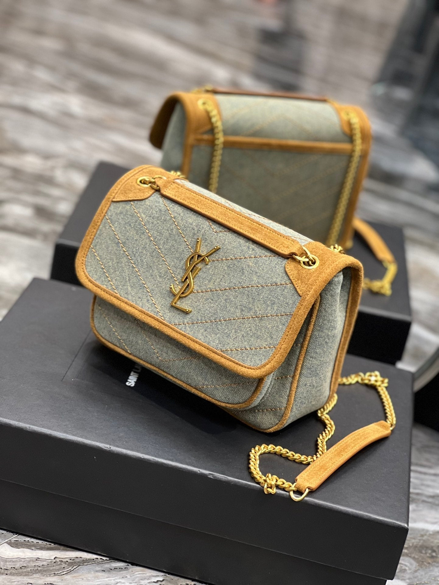 YSSL Niki Mini Chain Bag In Canvas For Women 8in/22cm YSL