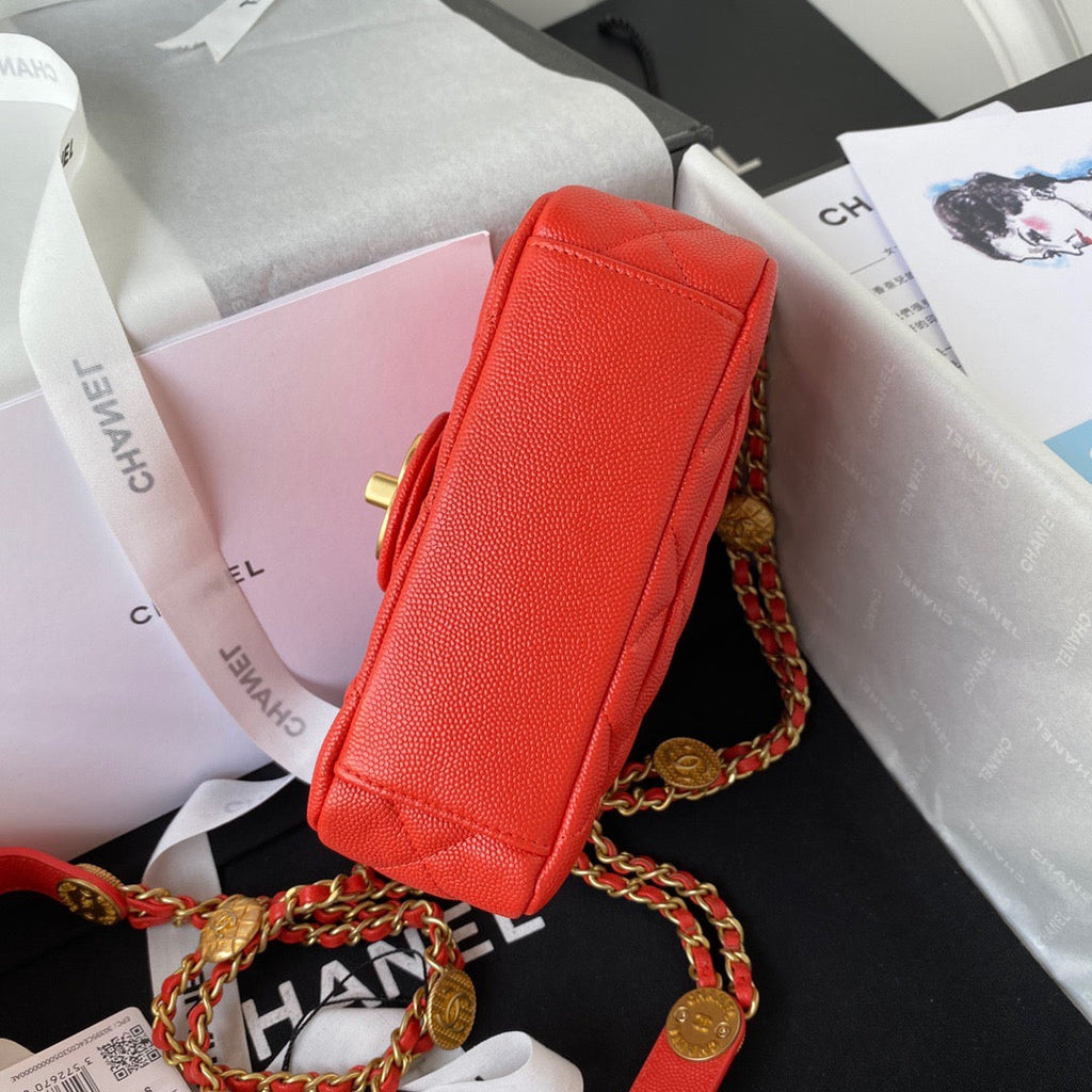 ChanelMini GlamIap Bag With Top Handle Gold Hardware Red For Women Handbags, Shoulder Bags 7.9in/20cm AS2431Ã‚Â 
