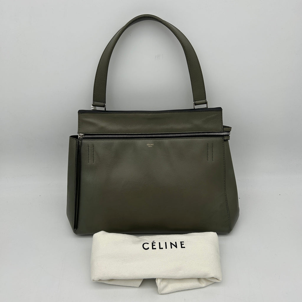 Celineline Medium Edge Green Leather Shoulder Bag
