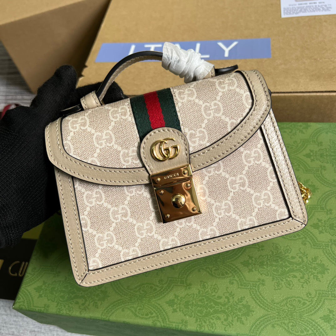 Gucci OphiDiora Gucci Mini Shoulder Bag Beige For Women, Women’s Bags 6.9in/18cm Gucci 696180 UULAG 9682