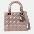Pink Medium Iridescent Lambskin Cannage Lady Dior