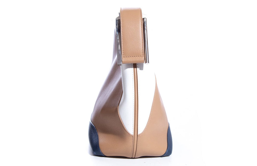 Perrin Brown & Blue Leather Shoulder Bag