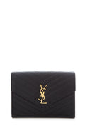 Saint Laurent Black Grain De Poudre Envelope Clutch