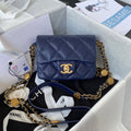 ChanelMini GlamIap Bag With Top Handle Gold Hardware Navy Blue For Women Handbags, Shoulder Bags 7.9in/20cm AS2431 B08846 NJ532