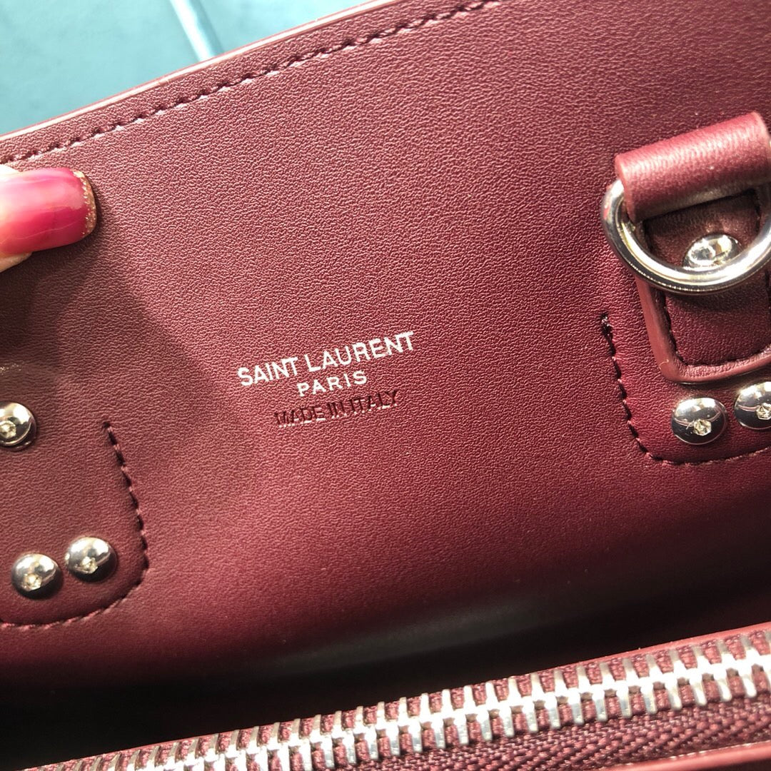 YSSL Sac De Jour Baby In Shiny Burgundy For Women 10in/26cm YSL