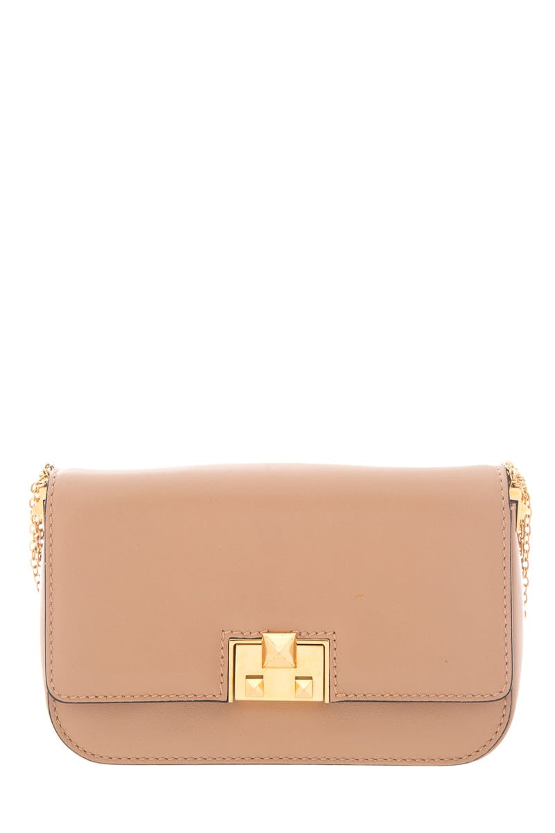 Valentino Garavani Vitello Multi Chain Beige Shoulder Bag