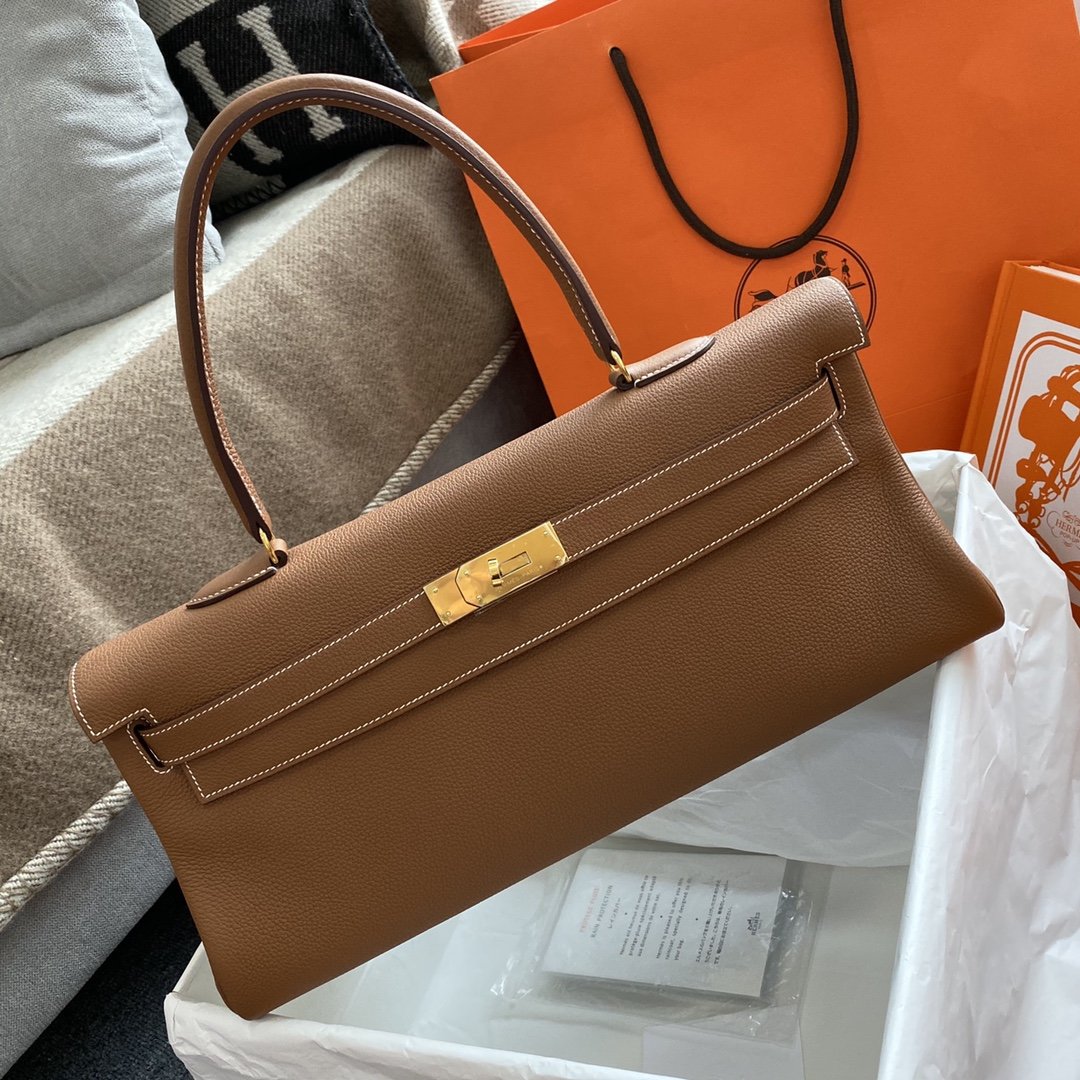 Shoulder Kelly CK37 Brown For Women Gold Color Hardware 16.5in/42cm