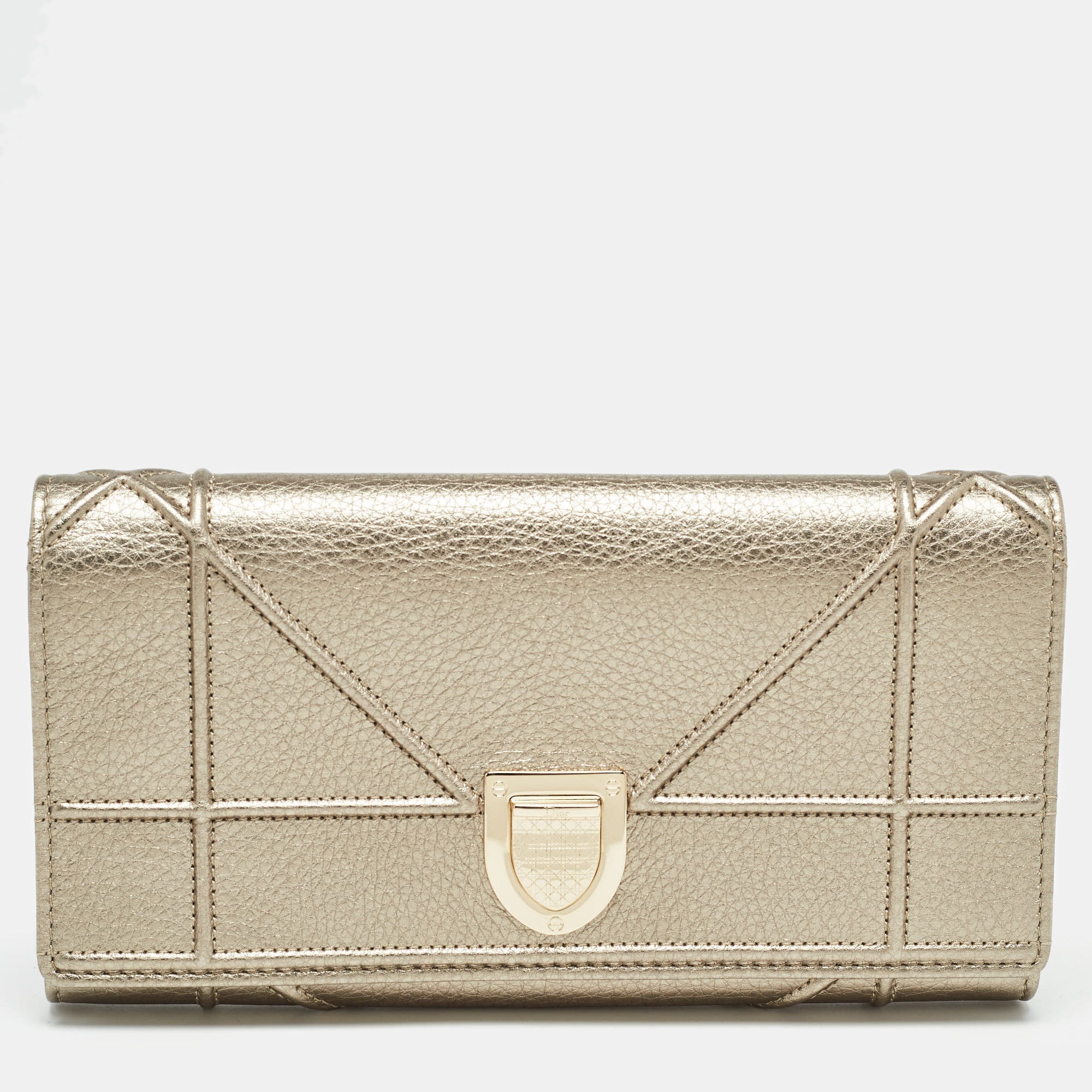 Gold Leather Diorama Continental Wallet