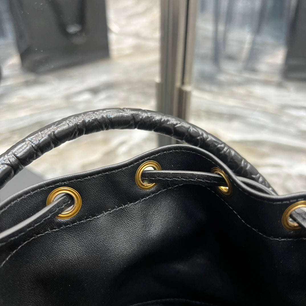YSSL Bahia Small Bucket Bag Black For Women 10in/25cm YSL 6867332US3W1000