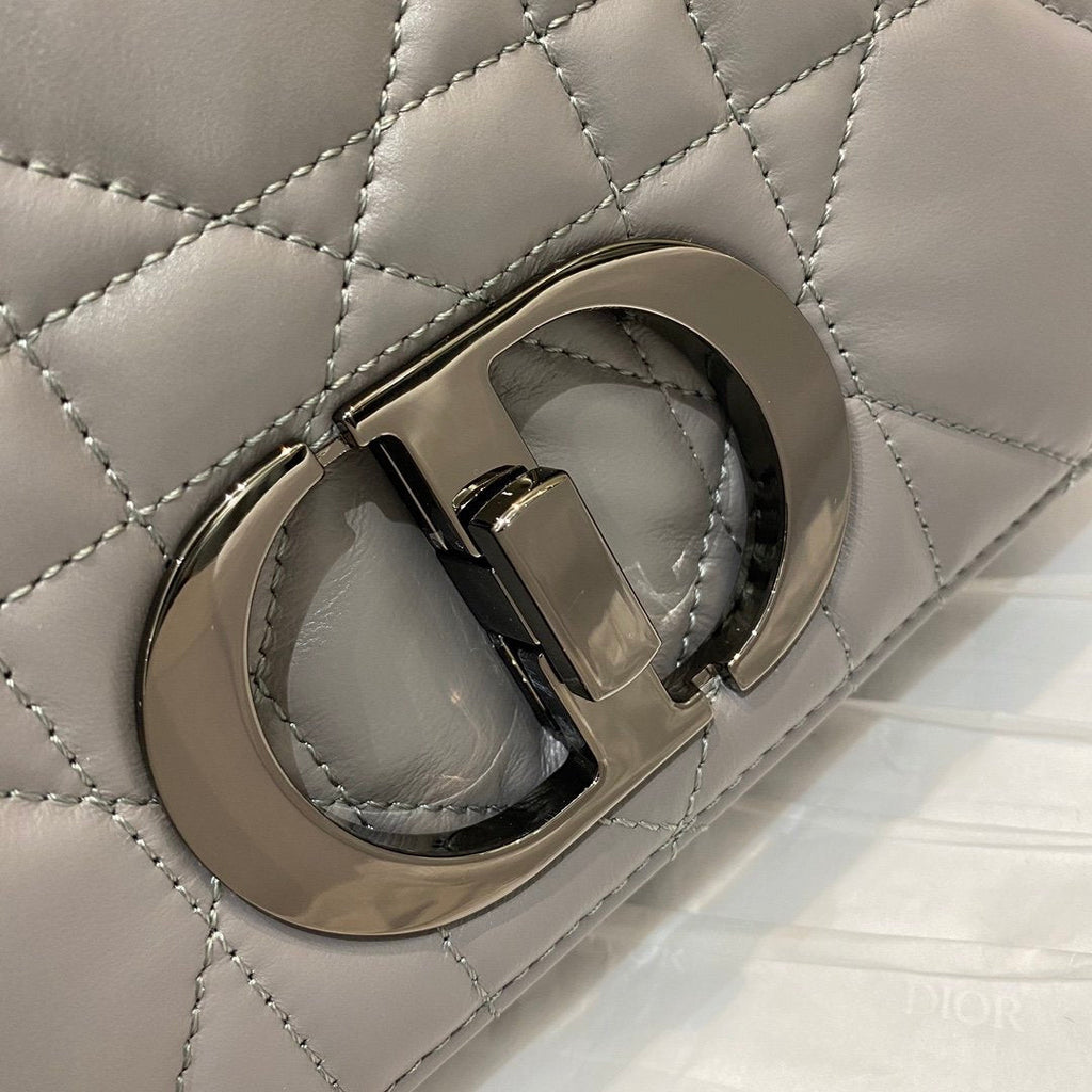 Dior Mini Caro Bag Gray Padded Macrocannage, Gray, For Women Women’s Handbags, Crossbody Bags, 20cm CD