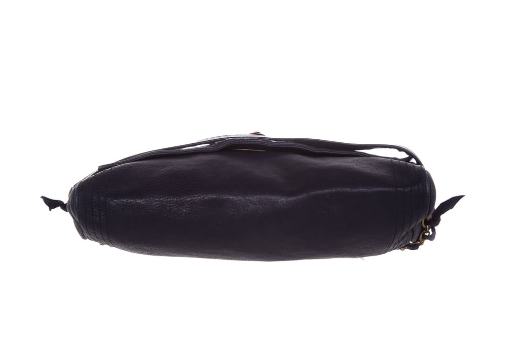 Lanvin Navy Leather Shoulder Bag