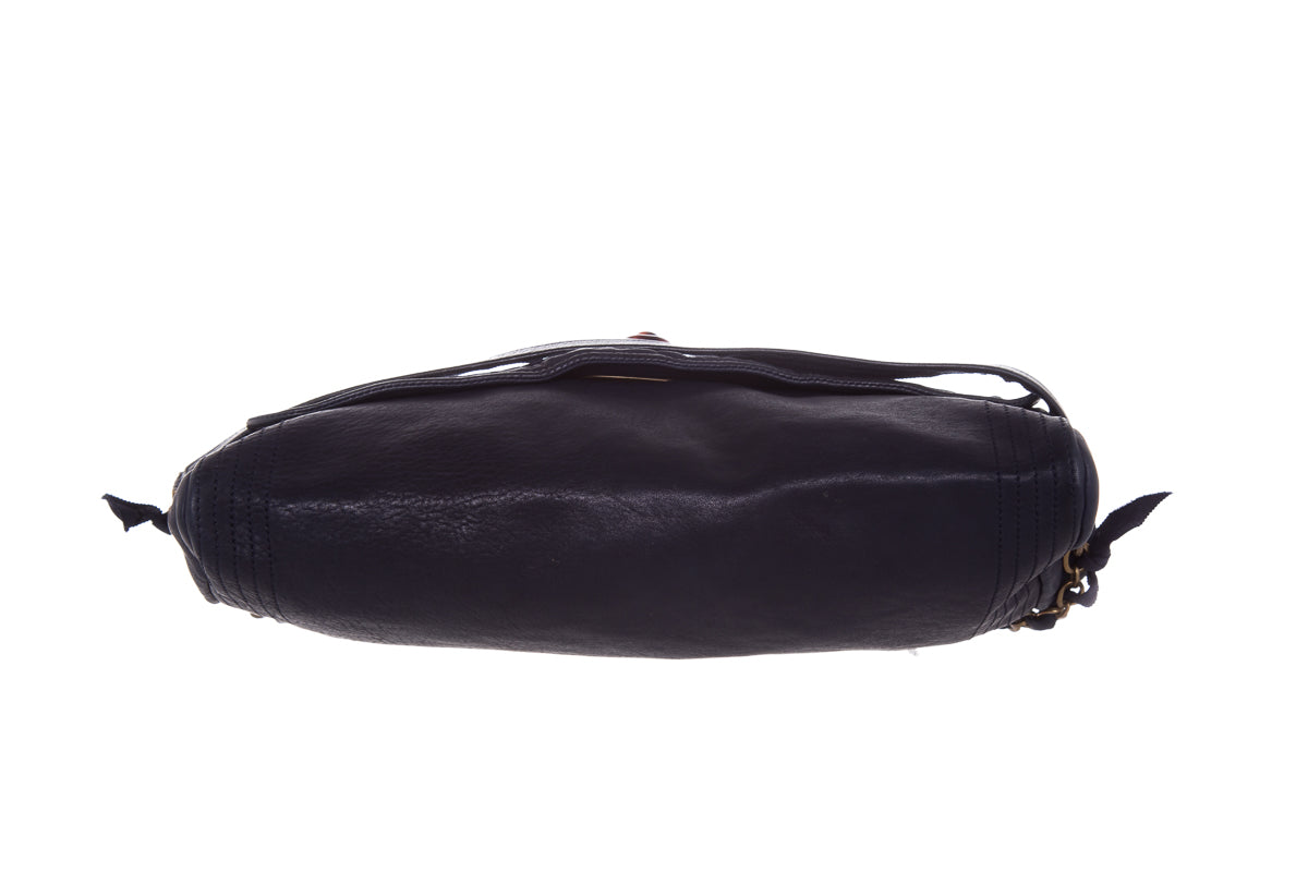 Lanvin Navy Leather Shoulder Bag
