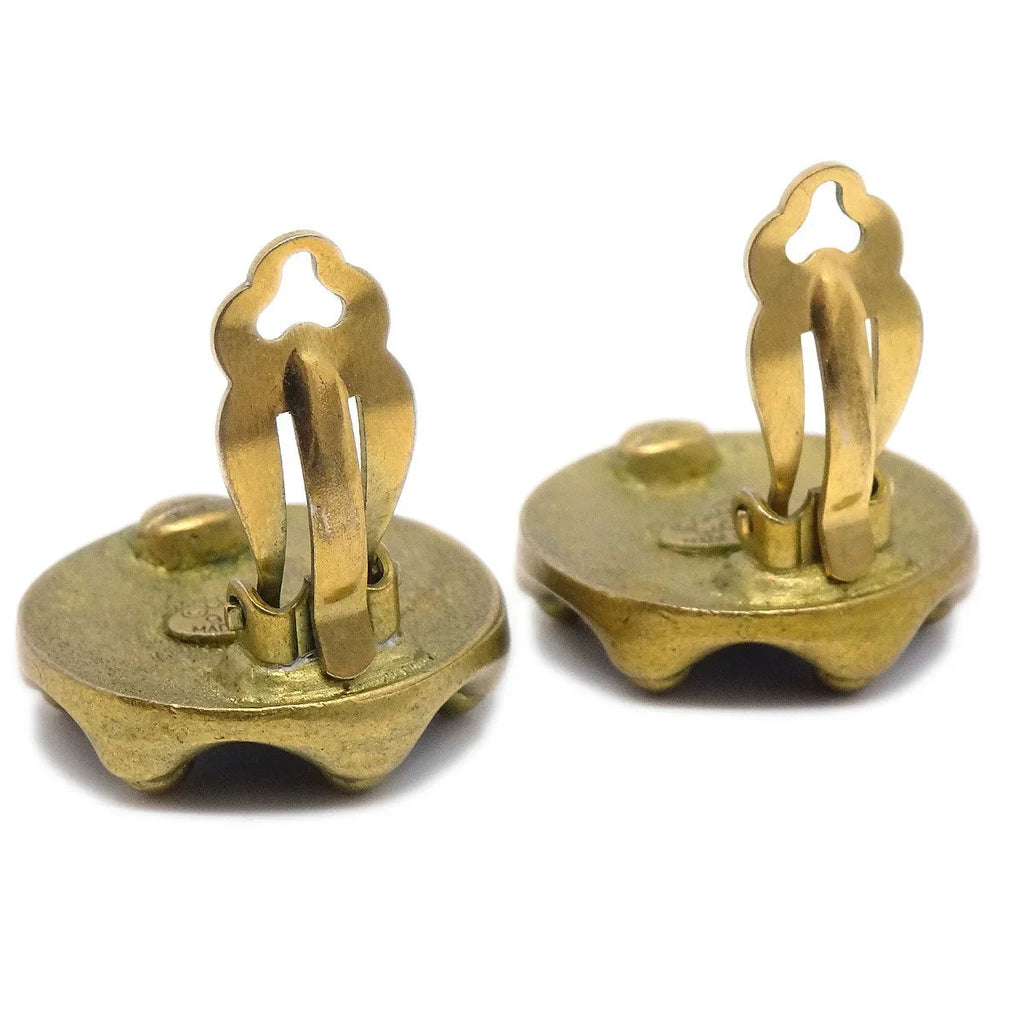 CHANEL  Black & Gold CC Earrings 94A