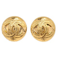 Chanel 1994 Gold Quilted 'CC' Round Earrings Small